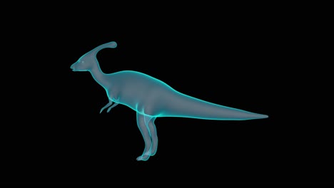 A-3D-Holograph-of-Parasaurolophus-in-X-ray-render