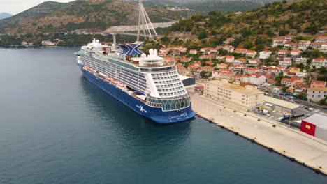Celebrity-Apex-Cruise-Ship-At-Port-Of-Dubrovnik-In-Croatia