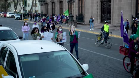 Monterrey,-Mexico---March-8th-2022:-Women-protestors-fighting-for-their-rights-in-Mexico