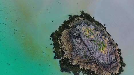Drone-Passover-in-Shallow-Water-at-Knockvologan-on-The-Isle-of-Mull