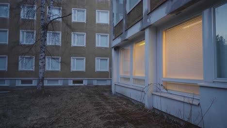 Old-apartment-complex-in-the-dusk