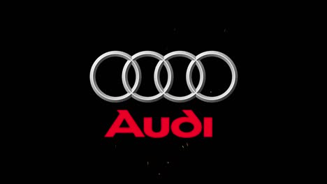 Illustrativer-Leitartikel-Des-Audi-Symbols,-Das-Mit-Feuerfunken-Erscheint