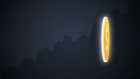 USD-Dollar-Coin-Spins-On-Black-Background-With-Graph-Going-Up