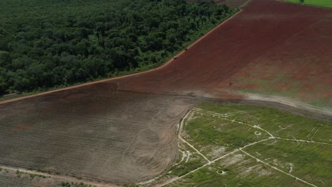 Volando-Sobre-Tierras-De-Cultivo-Hacia-La-Selva-Amazónica-Que-Fue-Deforestada-Para-Hacer-Más-Granjas