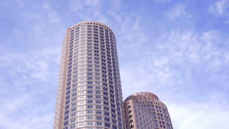 One-International-Place-Building-In-Boston,-Massachusetts-Against-Bright-Sunny-Sky