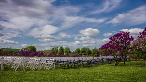 Wonderful-Outdoor-Wedding-Location-With-Chairs-And-Lilac-Blossom