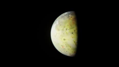 3D-Animation-of-Io,-Jupiter's-Moon-in-Pitch-Black-Space