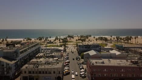 Overview-Skater-park,-muscle-beach-famous-promenade-in-california