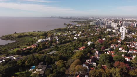 Coastline-of-San-Isidro-residential-district-of-Buenos-Aires-with-skyscrapers-and-city-skyline