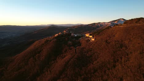 This-is-the-remote-village-of-Guardiabruna-in-the-municipality-of-Torrebruna-in-Italy,-filmed-during-sunrise