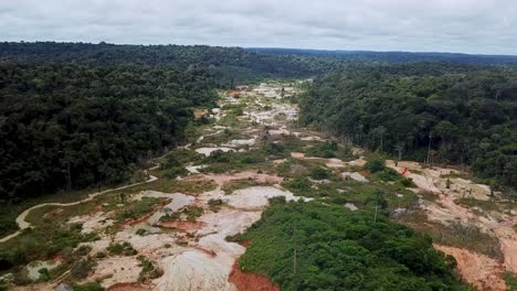 Aerial-footage-over-the-huge-gold-mine-on-the-amazon