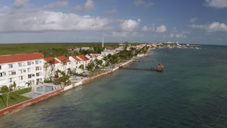 Aerial-view-of-hotels-in-the-sea-coast