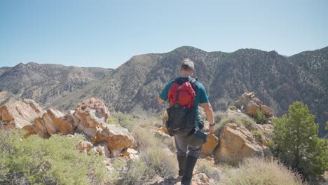 Hiker-in-Utah-Desert-on-Big-Rock-Candy-Mountain