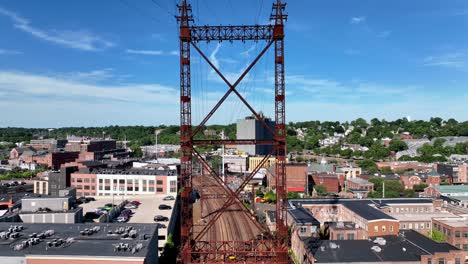 An-aerial-view-of-the-Norwalk-River-Railroad-Bridge-on-a-beautiful-morning