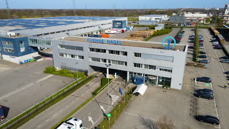 Jib-up-of-Kuehne-Nagel-logistics-center-on-industrial-terrain