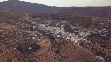 Wide-Establishing-Drone-Shot-of-the-Agricultural-Village-of-Lefkes-Greece