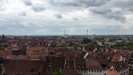 Red-Roofs-in-Nuremberg,-Germany-under-Cloudy-skies