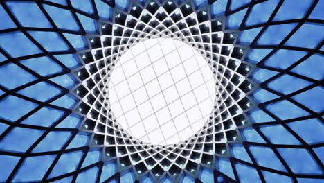 Blaues-Radiales-Geometrisches-Muster