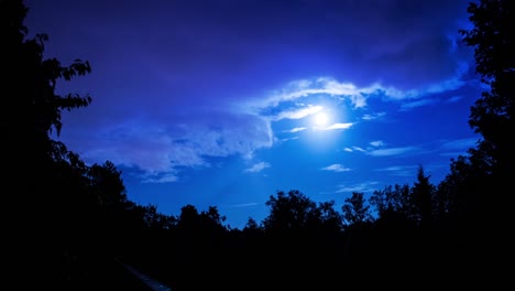 Timelapse-night-sky-landscape-with-moon