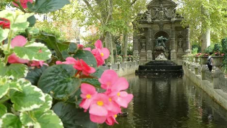 A-beautiful-view-of-the-Medici-fountain-in-Luxembourg-gardens-in-Paris