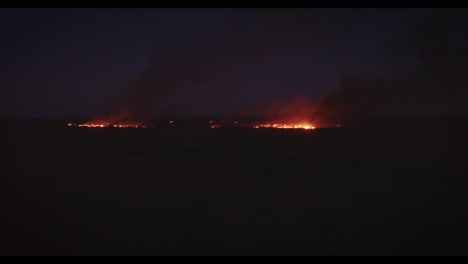 Australian-Desert-Bush-Fire-at-night-from-Aerial-Drone