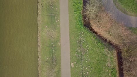 lake-and-pathway-drone-footage