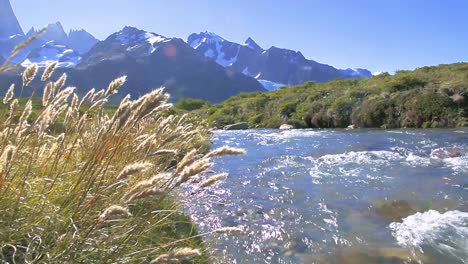 Flowing-river-in-Los-Glaciares-National-park,-Argentina