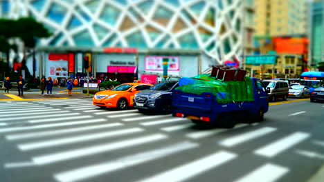 Seoul-South-korea---Circa-Time-lapse-pan-shot-with-shift-and-tilt-blur-perspective-in-busy-Seoul-metropolitan-traffic-square