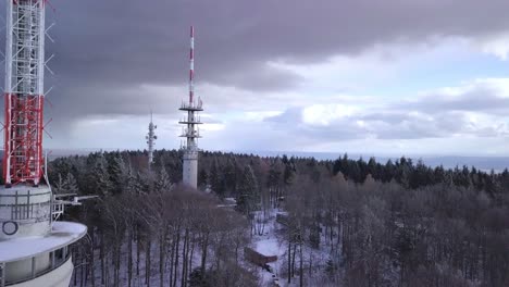 Luftdrohnen-Sonnenuntergang-Überflug-Heidelberg-TV-Antenne-Deutschland