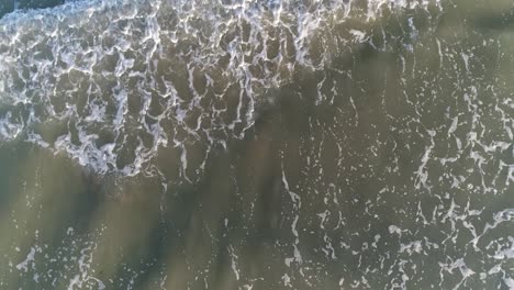 Ein-Nahtloser-Loop-Clip-Von-Wellen,-Die-Ans-Ufer-Rollen-Und-Von-Einer-Luftdrohne-Mit-50-Bildern-Pro-Sekunde-über-Dem-Kopf-Gefilmt-Wurden