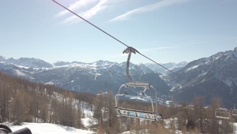Panoramic-view-of-italian-alps-from-a-chairlift