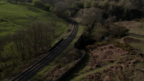 Pedestal-Reveal-Shot-of-Railway-Bridge-in-North-York-Moors-National-Park