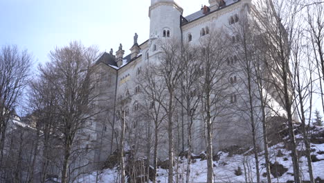 Panoramic-of-Neuschwanstein-castle-from-external-walls-4k-footage