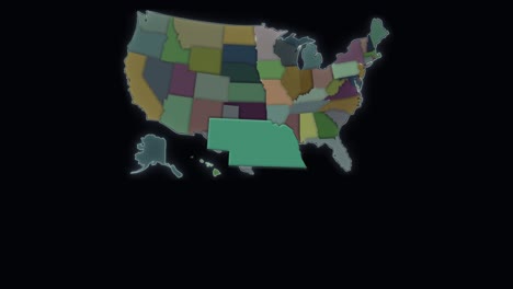 Nebraska-Está-Resaltado---Estados-Unidos---Mapa-De-Estados-Unidos
