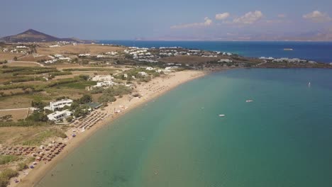 Wide-establishing-shot-of-a-public-beach-on-the-greek-island-of-Paros