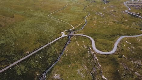 Aerial-View-of-Healy-Pass,-Ireland,-August-2018
