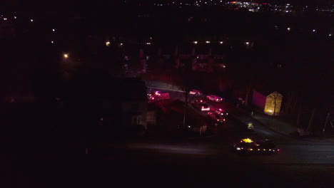 night-aerial-shot-of-ambulance-and-police-cars