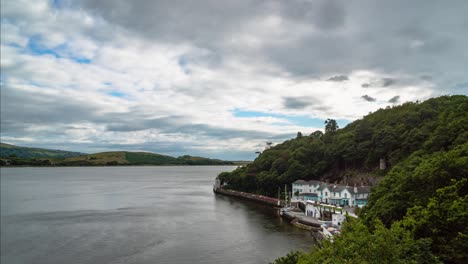 Portmeirion-in-Wales,-United-Kingdom,-timelapse-static-view