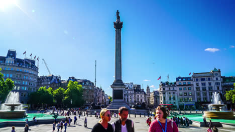 London-England,-circa-:-timelapse-Trafalgar-Square-in-London-City,-England,-UK