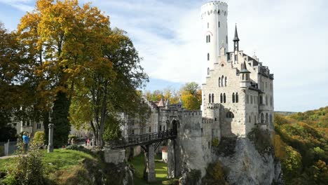 Lichtenstein-Castle---The-fairy-tale-castle-of-Wuerttemberg,-Germany