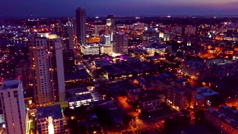 4K-Aerial-Nighttime-Video-of-Downtown-of-St-Petersburg,-Florida