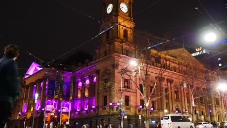 Melbourne-Town-Hall-Nighttime-Traffic-Timelapse-Melbourne-city-nighttime-timelapse