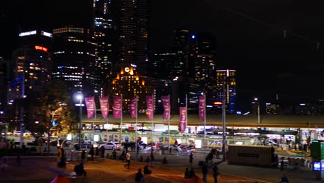 melbourne-fed-square,-flinder-street-station-nighttime-view-Fed-Square-new-digital-experience-Initiative-at-nighttime-Federation-Square-Nighttime-digital-screen-art