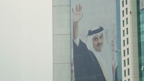 Qatar-Emir-Tamim-on-a-building-billboard