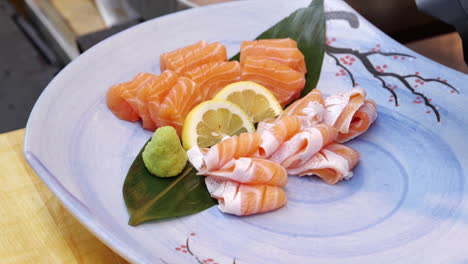 A-dish-of-raw-salmon-fillet.-Japanese-cuisine