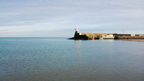 The-low-angle-on-the-lighthouse-in-balbriggan