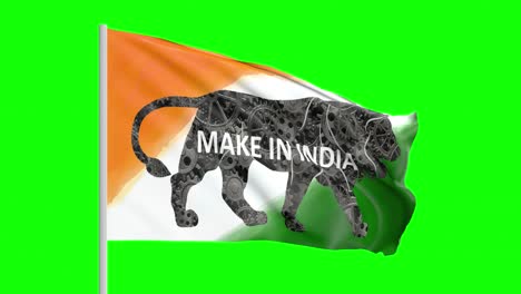Dreifarbige-Flagge-In-Indien-Für-Content-Ersteller-In-Greenscreen-4k