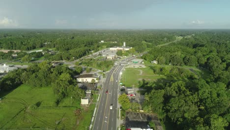"Williston,-Florida---USA---8-8-2020:-Aerial-view-of-downtown-Williston,-FL