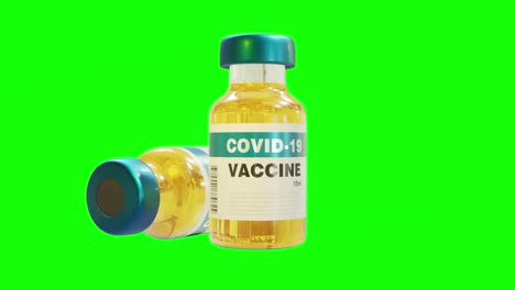 Impfstoff-Coronavirus-Covid-NCOV-Spinning-Center-Orange-Blaugrüner-Chroma-Key