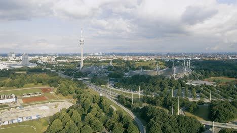 Time-lapse-over-the-Olympic-Park-in-Munich